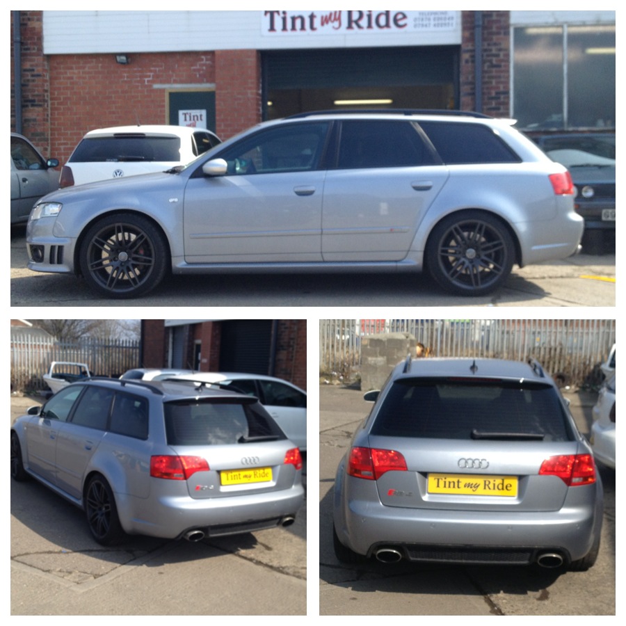 Audi RS4 estate with dark rear tint