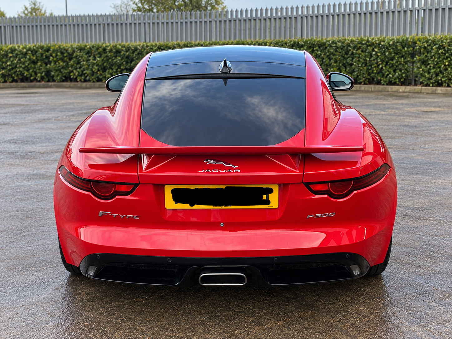 Red Jaguar F-Type rear screen tint
