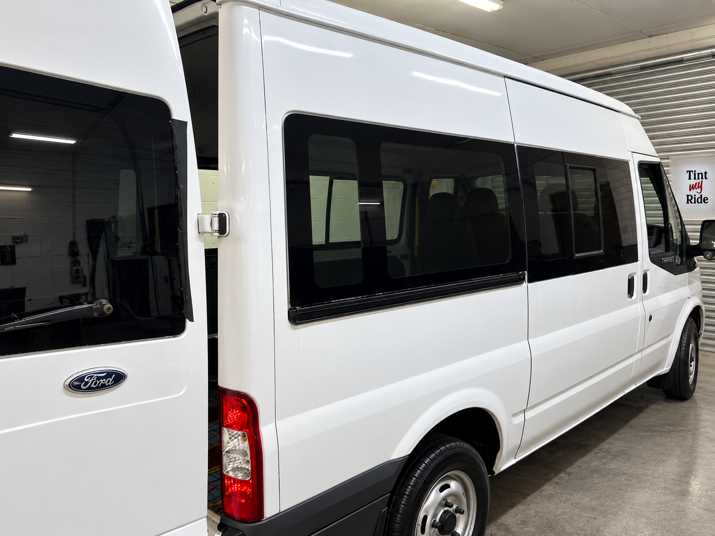 Commercial van with tinted windows