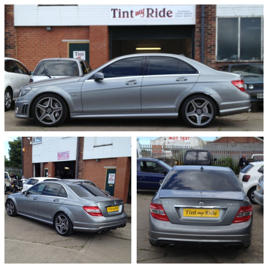 Mercedes C63 with tinted windows