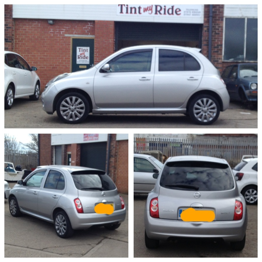 Nissan Micra with tinted rear glass