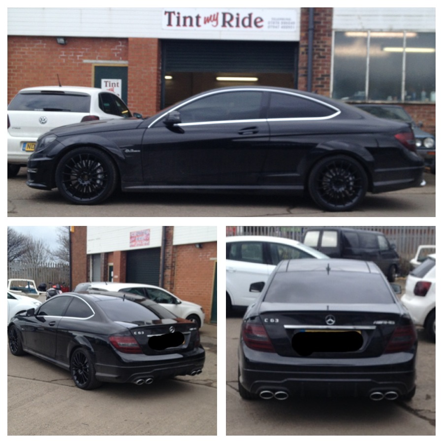 Mercedes C63 with tinted windows