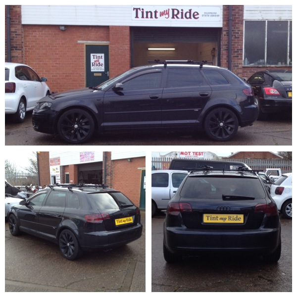 Audi A3 with tinted rear glass