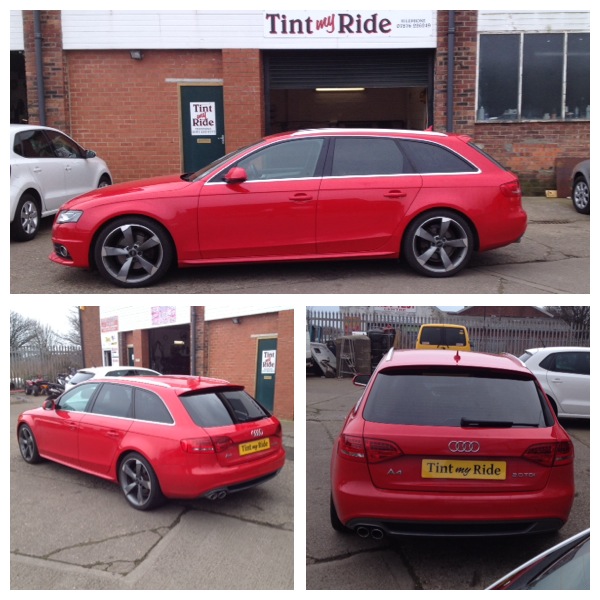 Audi A4 estate with dark rear privacy tint